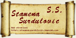 Stamena Surdulović vizit kartica